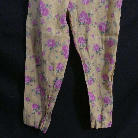 Unbranded | 10.5 inch waist measured | Floral Mustard Pants With Pink Flowers - Picture 7 of 16